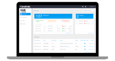 Deliveries management dashboard with the Hub
